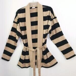 Vintage 70s Striped belted cardigan sweater Graff